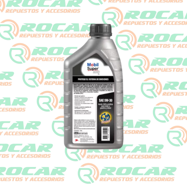 ACEITE Mobil 5W30 super 3000 full sintetico 1lt - Imagen 2