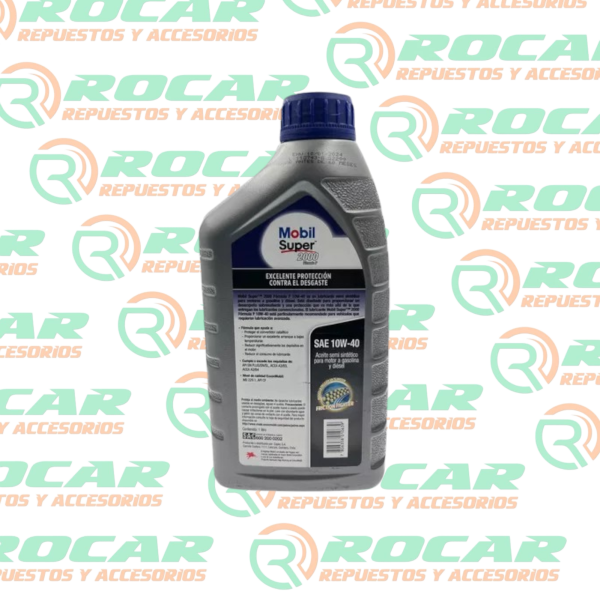 ACEITE Mobil 10W40 super 2000 1lt - Imagen 2