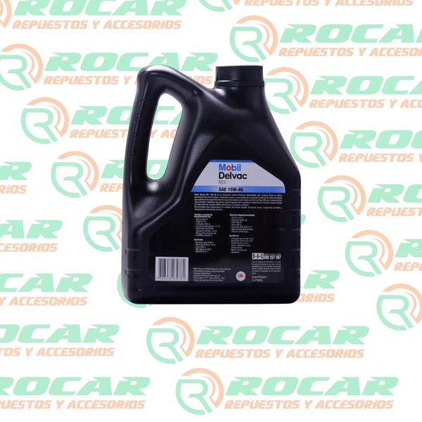 ACEITE Mobil 15W40 Delvac MX 4lt - Imagen 2
