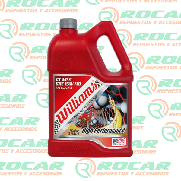 ACEITE williams 15w40 gt wp-5 high performance sl/ch-4 1galon