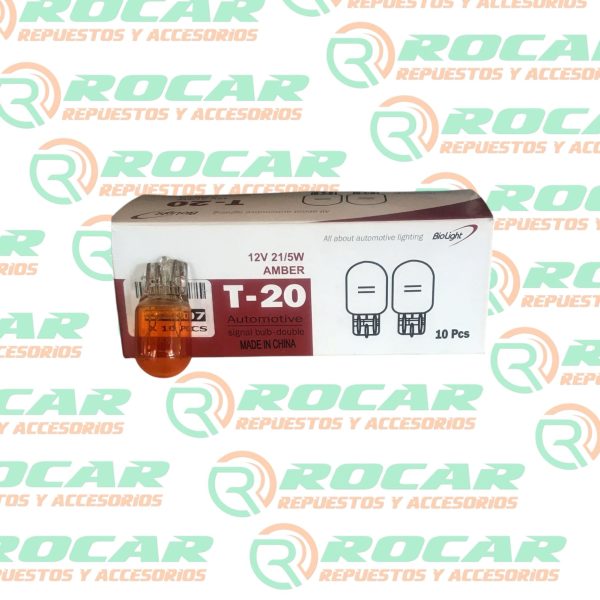 Ampolletas 12v T20 Cola/Pescado, grande Ambar BIOLIGHT